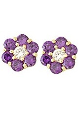 good-looking teensy-weensy flower birthstone baby earrings